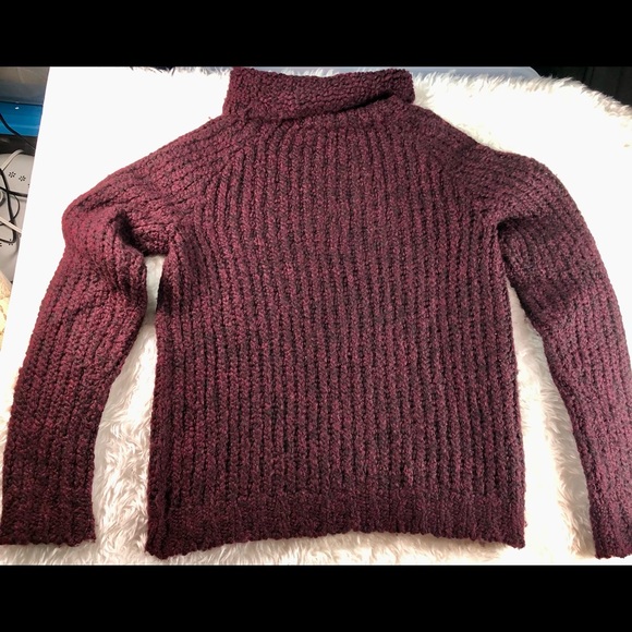 THEORY WOMENS ALPACA SWEATER BURGUNDY WINE S - Picture 10 of 15
